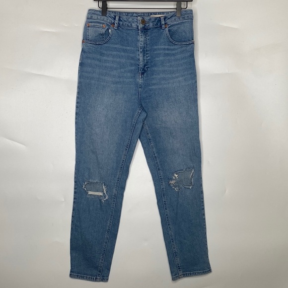 Asos Denim Women's Light Wash High-Rise Distressed Skinny Leg Jeans size 31 - Picture 2 of 9